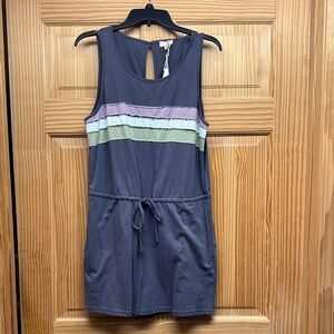 Hem & Thread Sleeveless Romper with Stripes